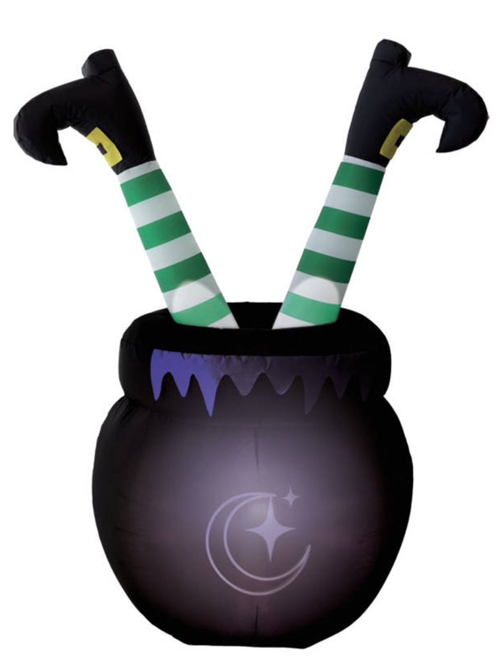 Inflatable Witch Legs in Cauldron Kids Costume Prop - Black & Green
